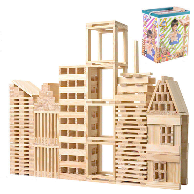 300-Piece Wooden Building Sticks for Creative STEM Play
