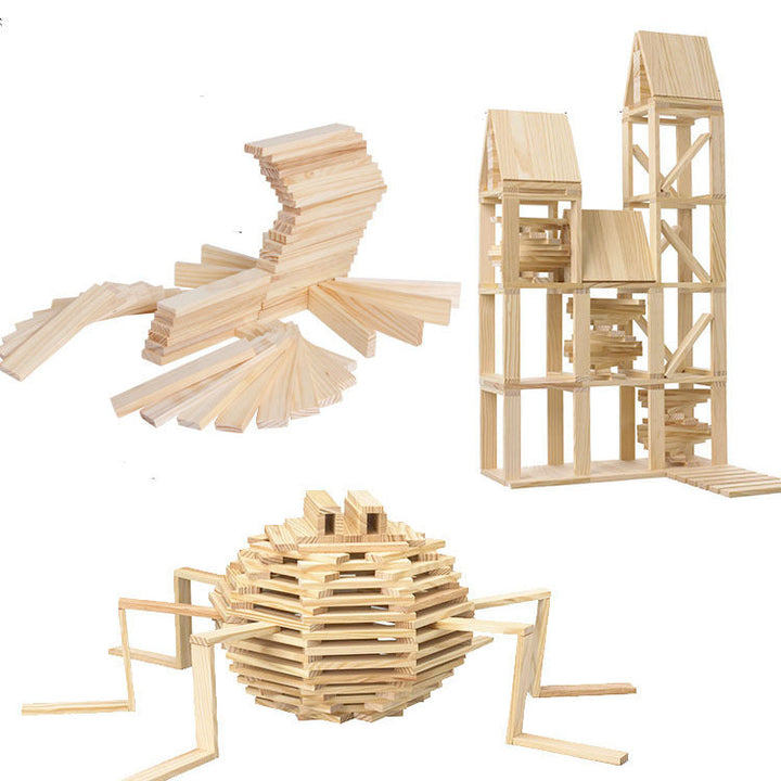 300-Piece Wooden Building Sticks for Creative STEM Play