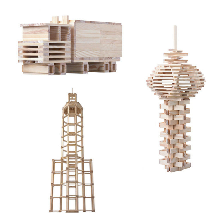 300-Piece Wooden Building Sticks for Creative STEM Play