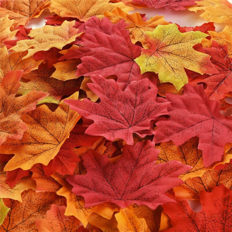 300Pcs Artificial Maple Leaves for Autumn Party Decor