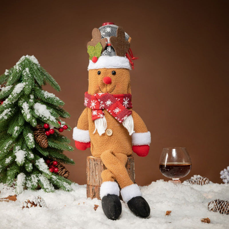 Christmas Wine Bottle Covers for Festive Holiday Tables