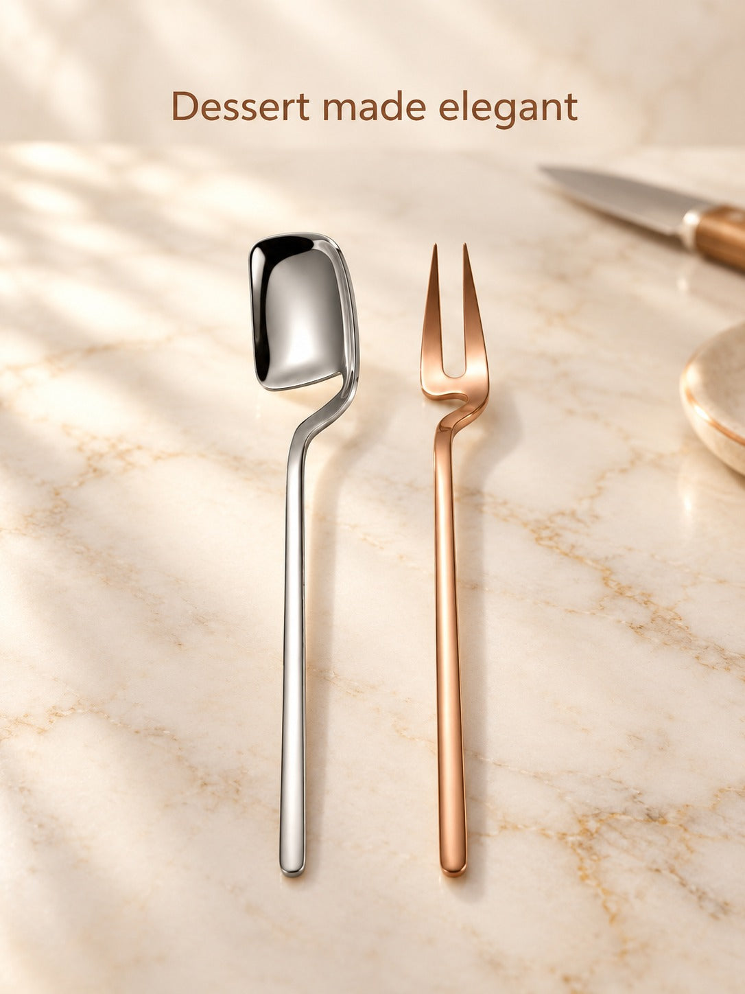 304 Stainless Dessert Spoons and Forks with Cup Hanger