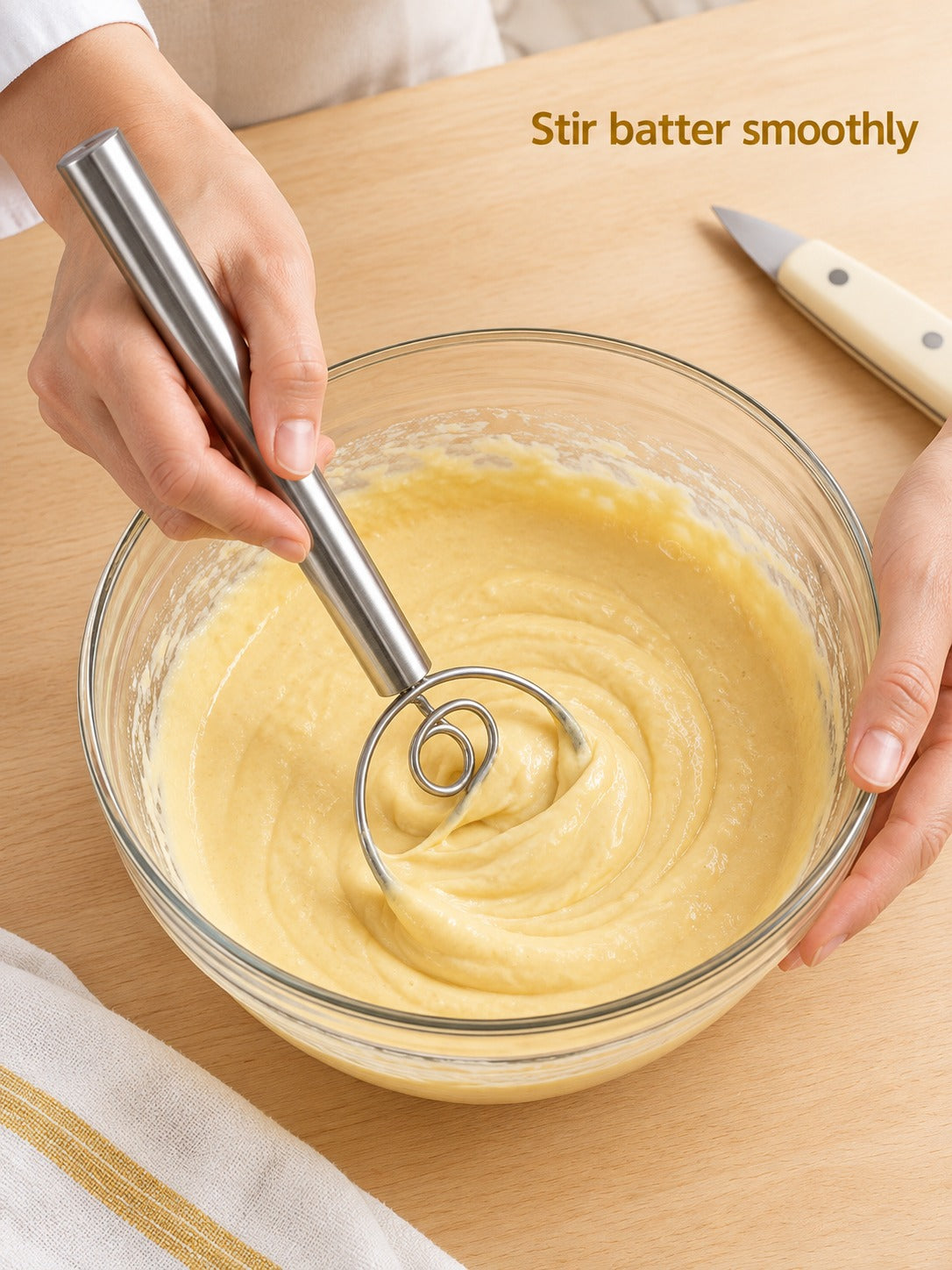 304 Stainless Steel Batter Stick for Lump-Free Mixing