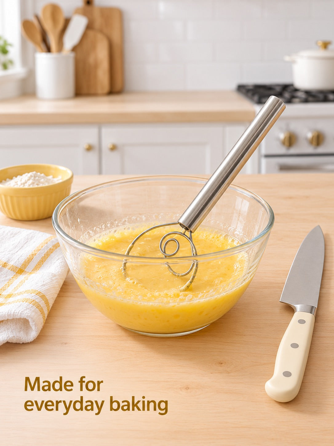 304 Stainless Steel Batter Stick for Lump-Free Mixing
