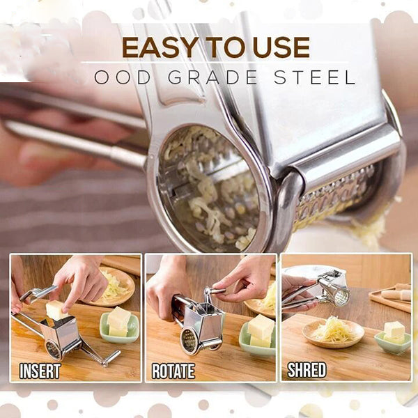 Stainless Steel Cheese Grater for Fast, Even Shreds