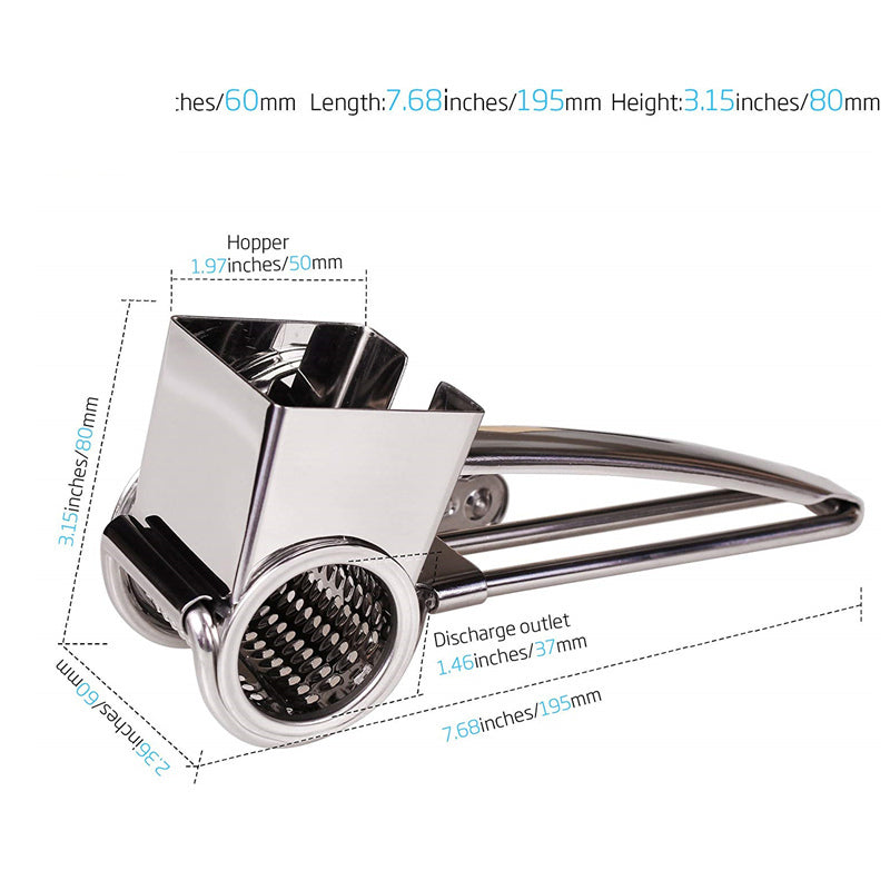 Stainless Steel Cheese Grater for Fast, Even Shreds