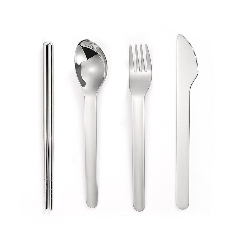 Stainless Steel Portable Cutlery Set with Silicone Sleeves
