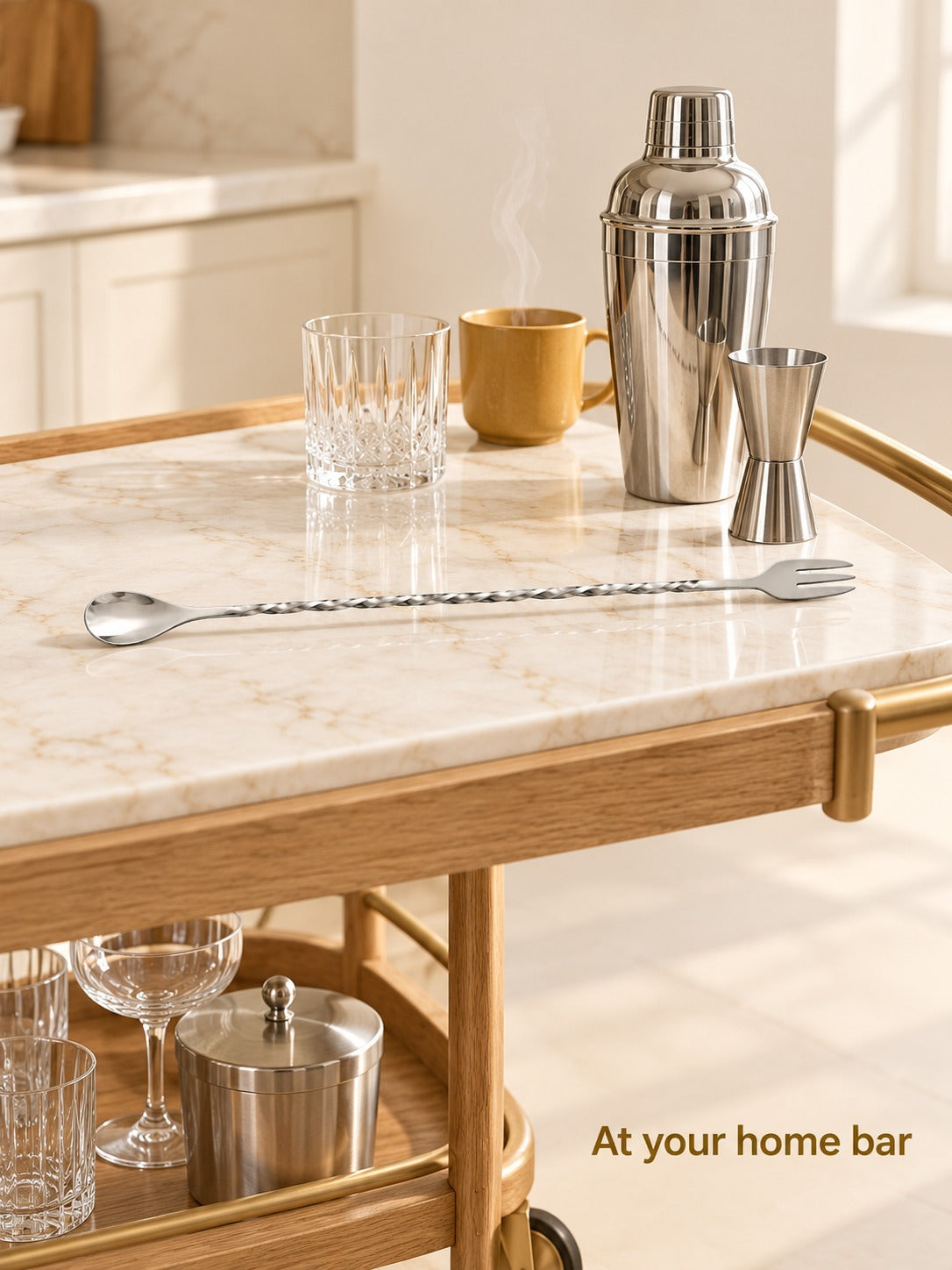 304 Stainless Steel Cocktail Bar Spoon with Twisted Shaft