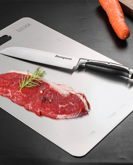 Stainless Steel Cutting Board: Food-Grade 304 with Handle