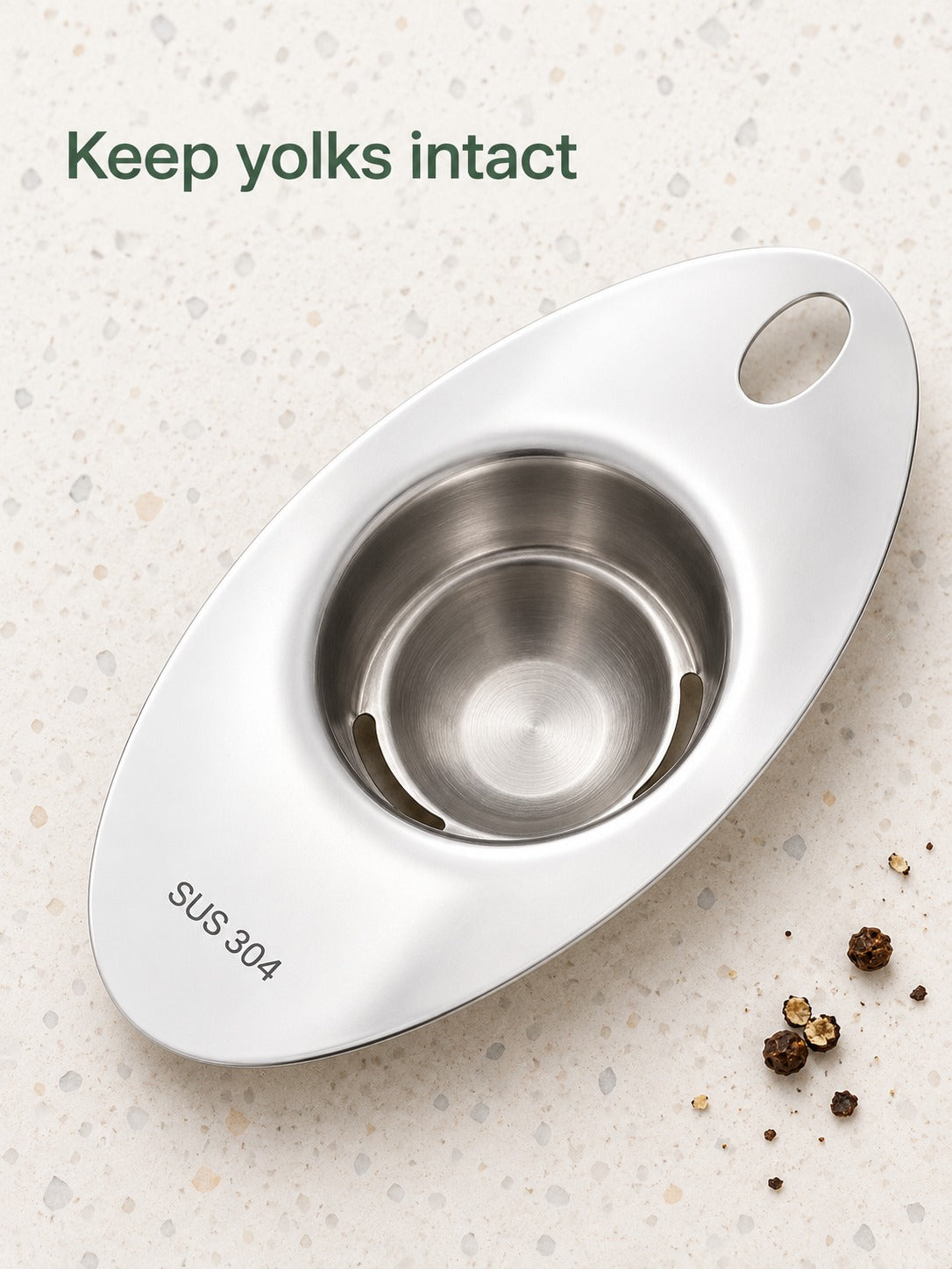 Stainless Steel Egg Separator That Keeps Yolks Intact