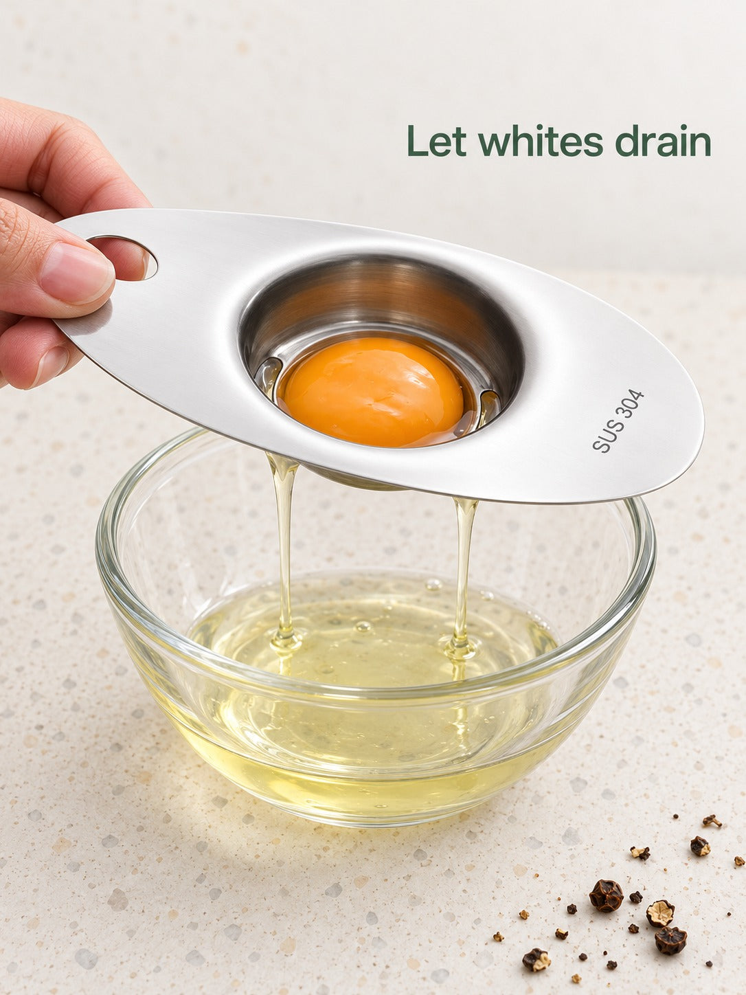 Stainless Steel Egg Separator That Keeps Yolks Intact