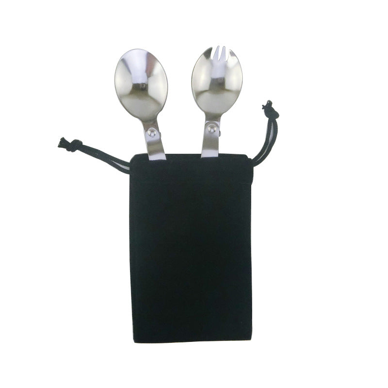 Folding Stainless Steel Spoon and Fork Travel Set