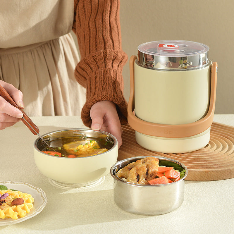 Heated Stainless Steel Lunch Box for Hot Meals at Work