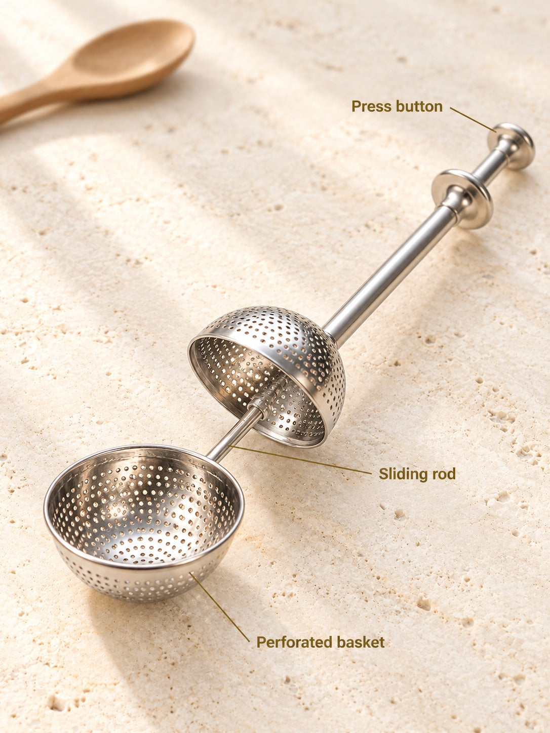 304 Stainless Steel Tea Infuser with Press Mesh Ball