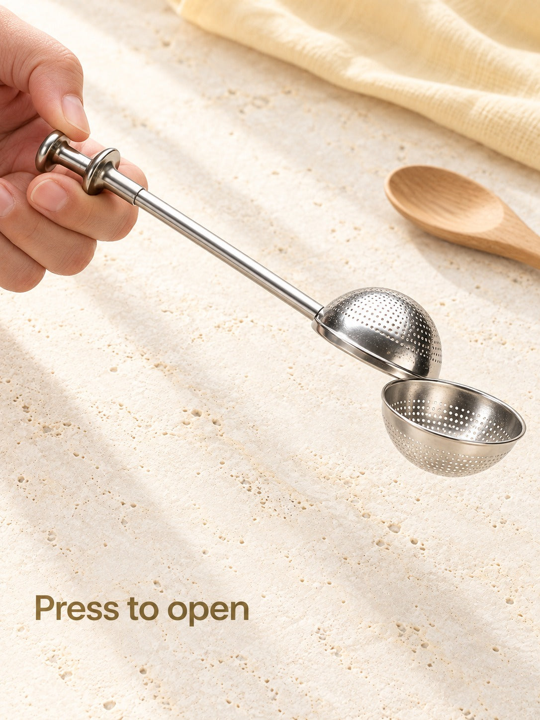 304 Stainless Steel Tea Infuser with Press Mesh Ball