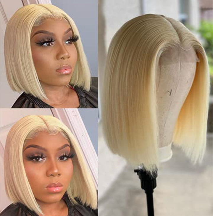 613 Blonde Lace Front Bob Wig with Natural Hairline