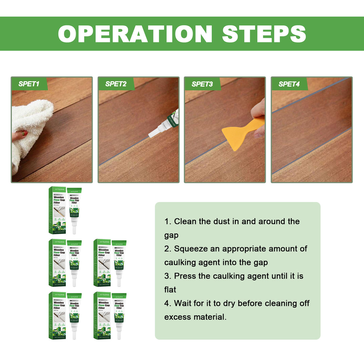 Wood Floor Gap Filler for Quick Scratch Repair and Gaps