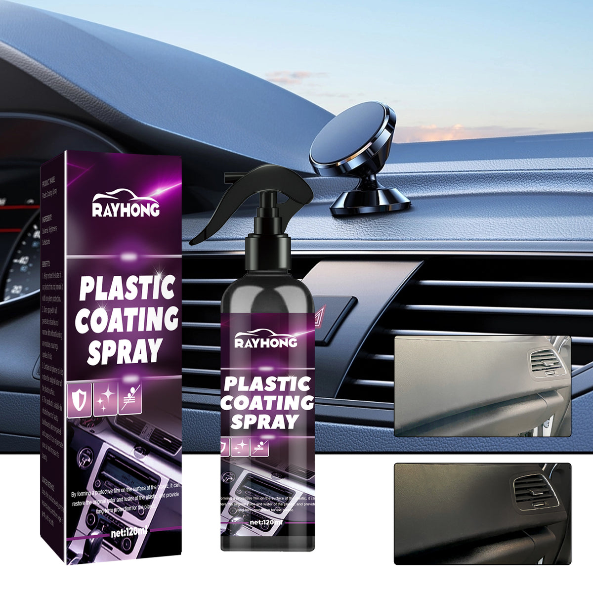 Automotive Plastic Spray for Dashboard Luster Care