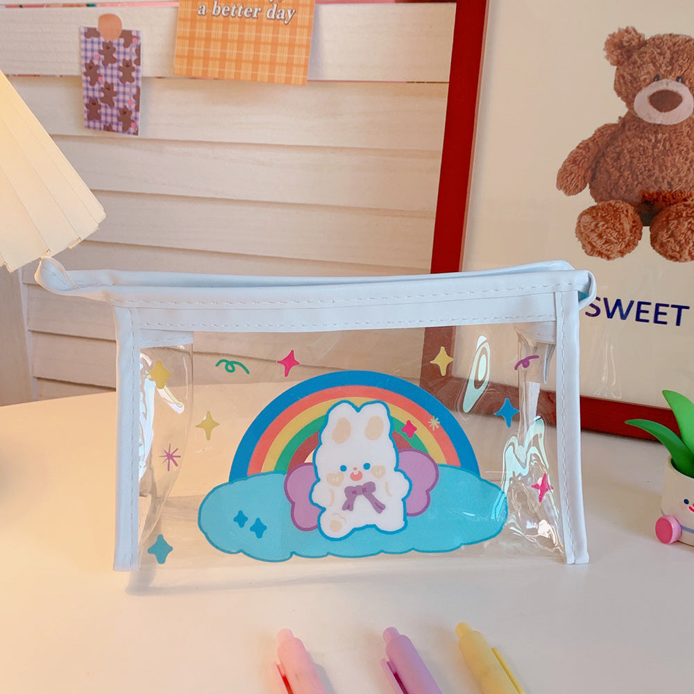 Clear Cute Bear Pencil Case, Large Capacity Pouch Bag