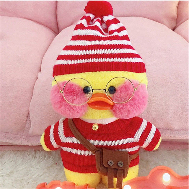 30cm Kawaii Duck Plush Toy With Charming Seasonal Outfits