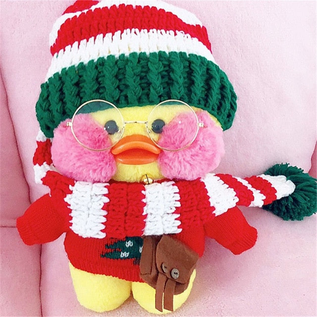 30cm Kawaii Duck Plush Toy With Charming Seasonal Outfits