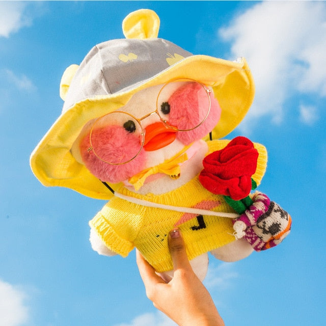 30cm Kawaii Duck Plush Toy With Charming Seasonal Outfits