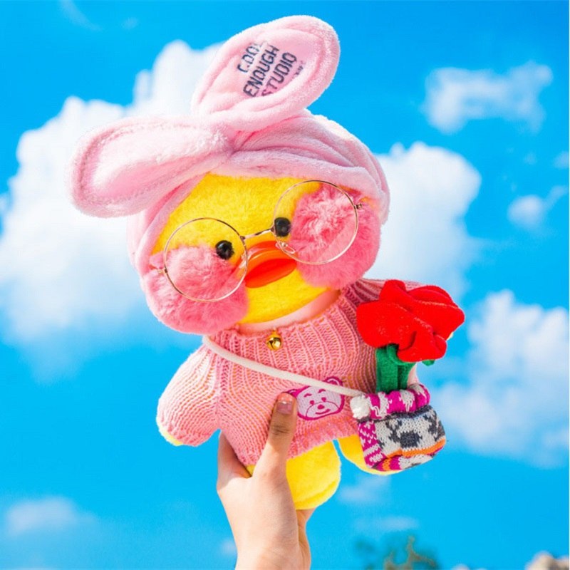 30cm Kawaii Duck Plush Toy With Charming Seasonal Outfits