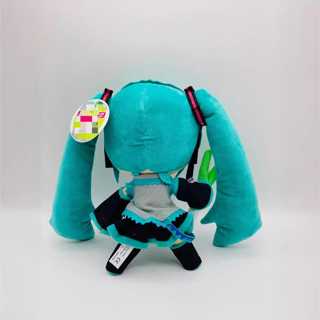 30cm Standing Miku Plush With Green Onion Accessory