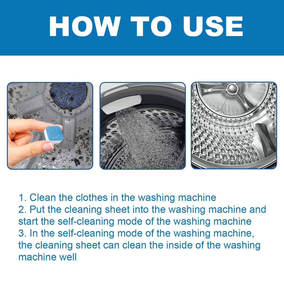 Washing Machine Cleaner Tablets for Deep Odor Control