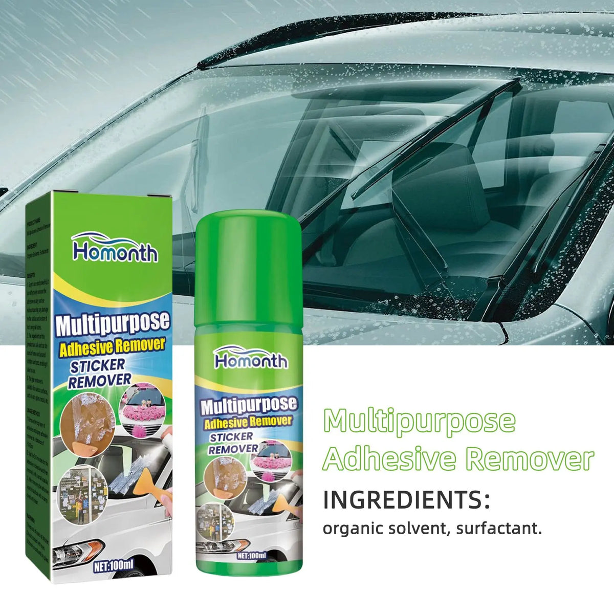 Adhesive Remover with Scraper for Stubborn Sticker Residue