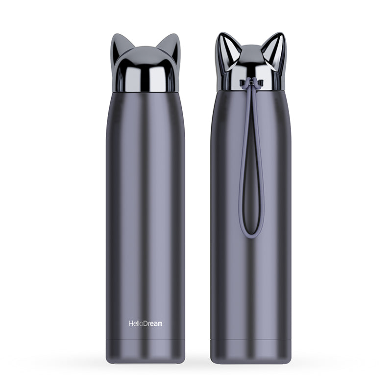 Insulated Water Bottle 320ml, Cute Cat Ear Stainless Steel