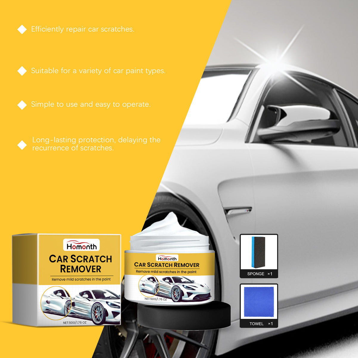 Car Scratch Repair Cream for Lasting Paint Protection