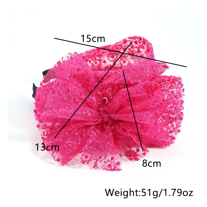 Oversized Floral Lace Bow Headband for Instant Style