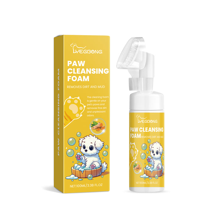 Dog Paw Cleaner Foam with Brush for Cleaner, Safer Paws