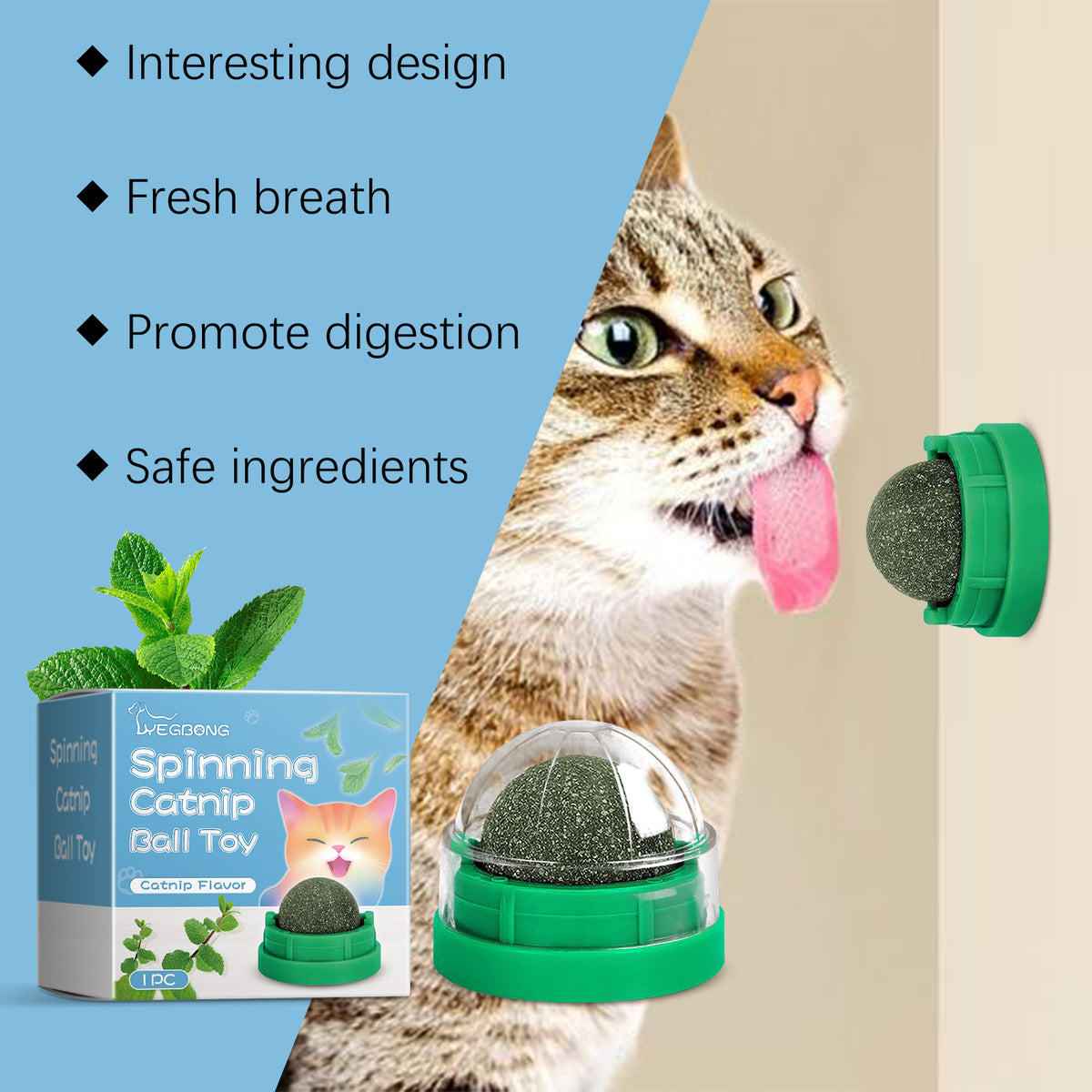 Rotating Cat Ball Toy for Fresh Breath and Active Play
