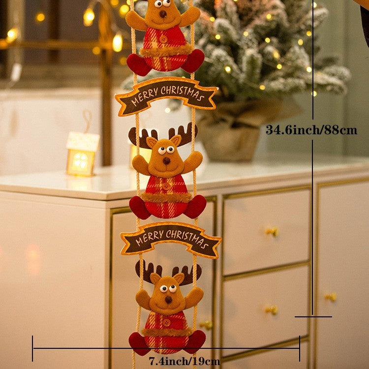 Christmas Door Hanger Santa Reindeer Holiday Display