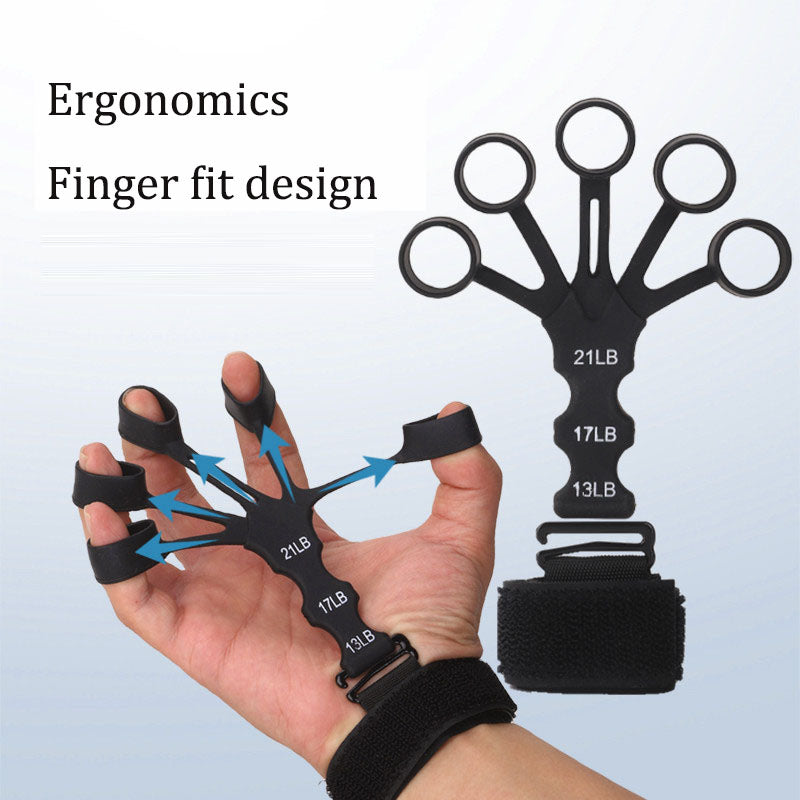 5‑Finger Silicone Grip Trainer — Adjustable Finger Strength
