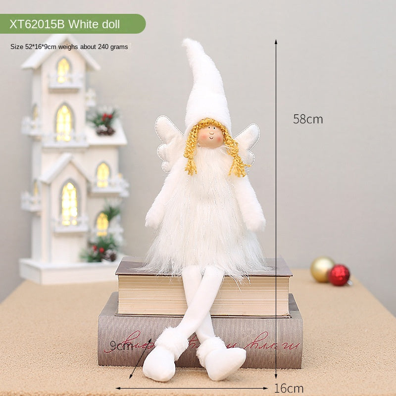 Christmas Angel Wings Doll Ornament for Cozy Holiday Decor
