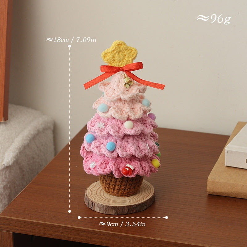 Crochet Mini Christmas Tree Desk Ornament Decoration