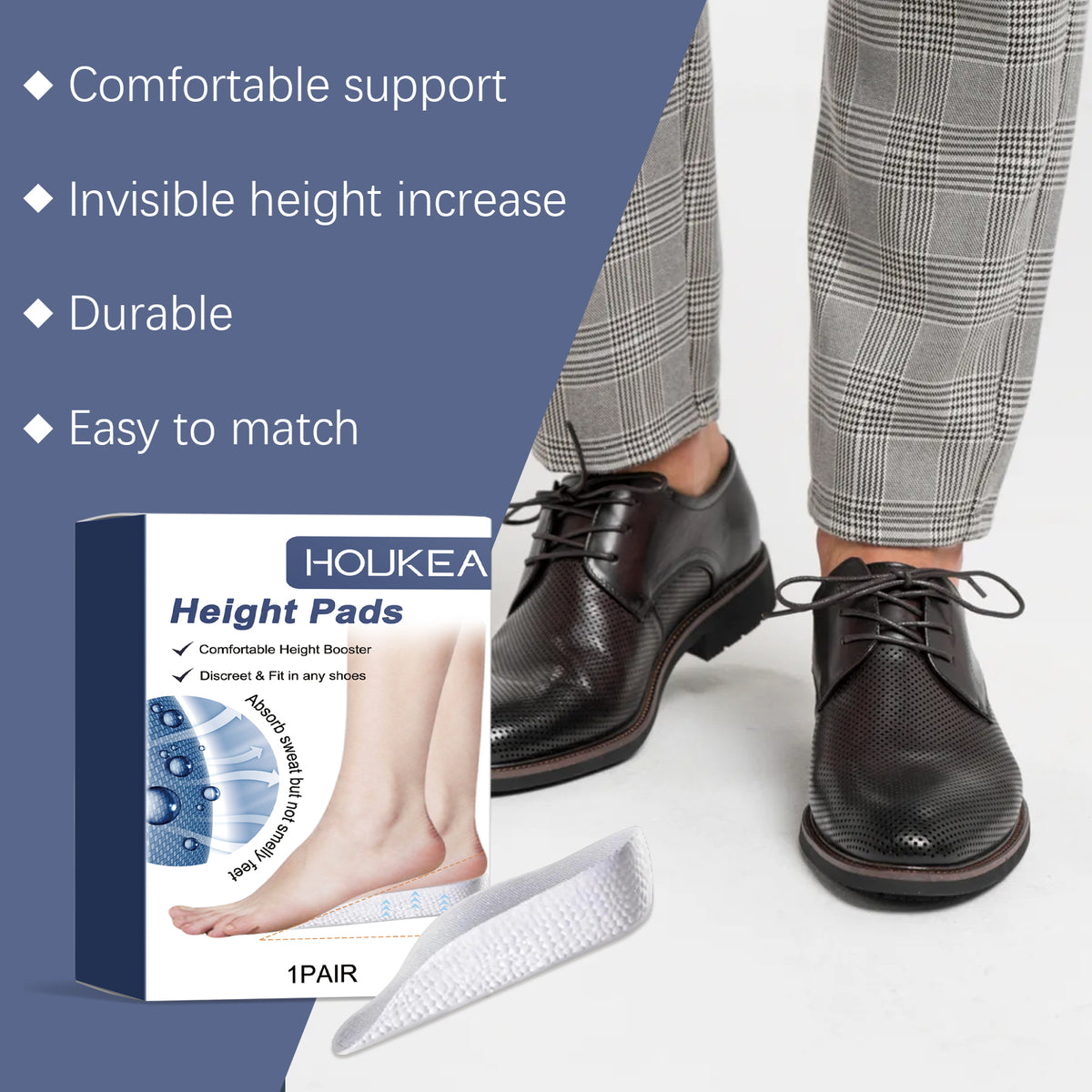 Height Boost Insoles With Discreet Everyday Support