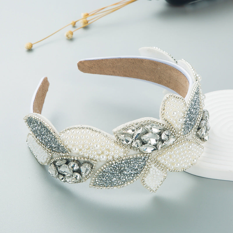 Baroque Rhinestone Pearl Headband for Statement Style