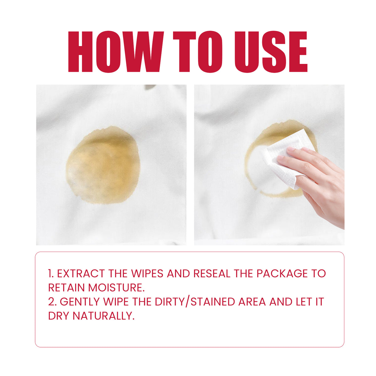 Clothing Stain Remover Wipes for On-the-Go Cleanup