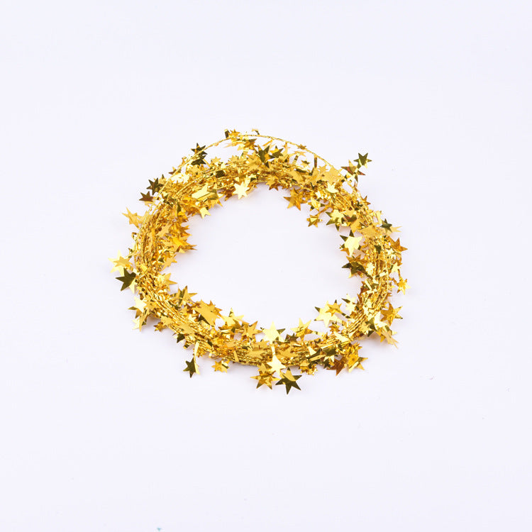 Star Tinsel Garland for Colorful Christmas Sparkle