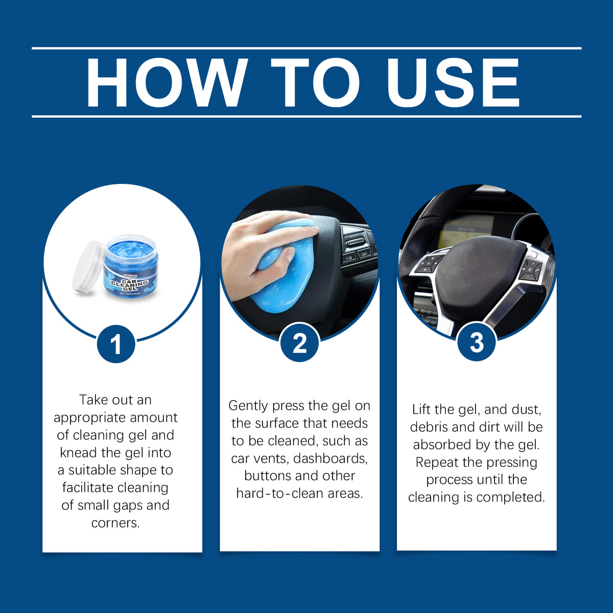 Automotive Cleaning Gel for Dust-Free Interior Gaps