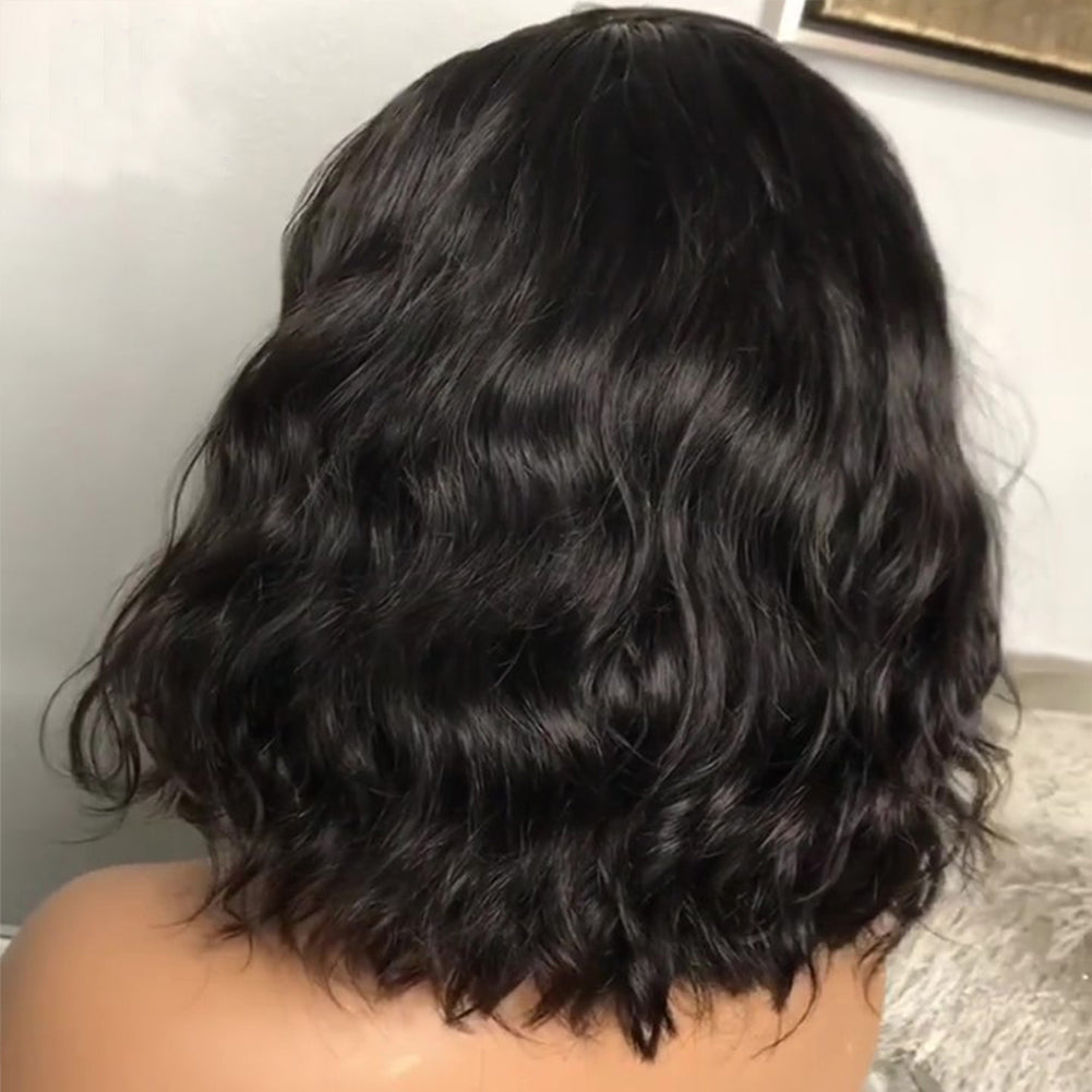 Lace Front Bob Wig With Instant Natural Wavy Style