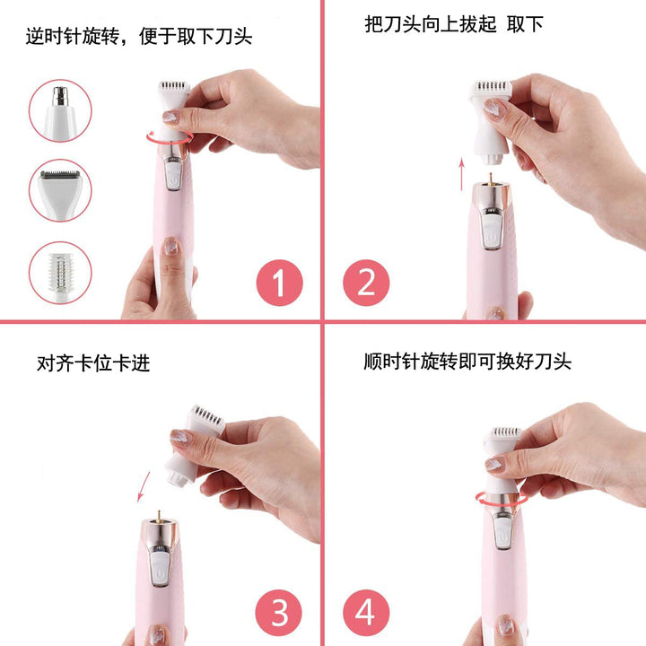 Electric Lady Shaver for Whole-Body Hair Removal and Trim