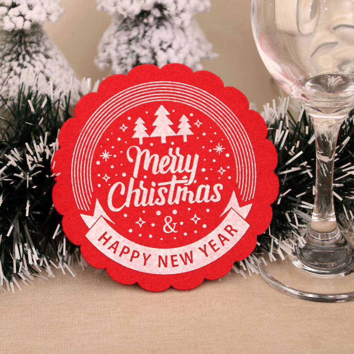 Christmas Felt Coasters for Festive Table Settings