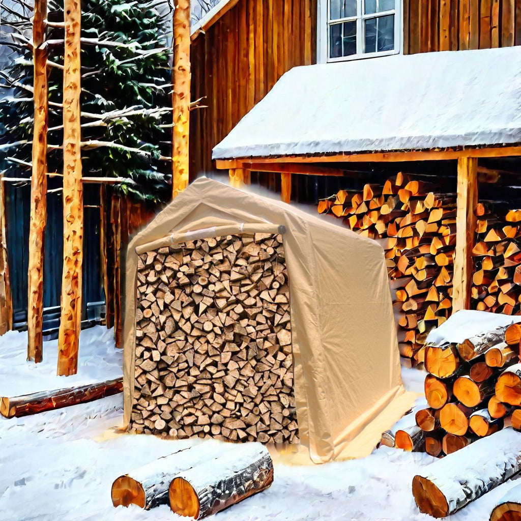 Portable Outdoor Storage Shelter 7x8 ft with Zipper Doors