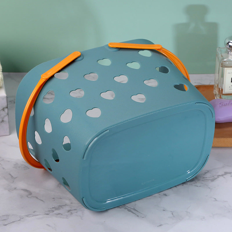 Heart Cutout Shower Caddy Tote for Drained Bath Storage