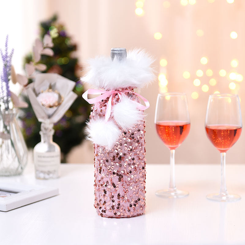 Christmas Wine Bottle Cover – Sparkling Table Decor